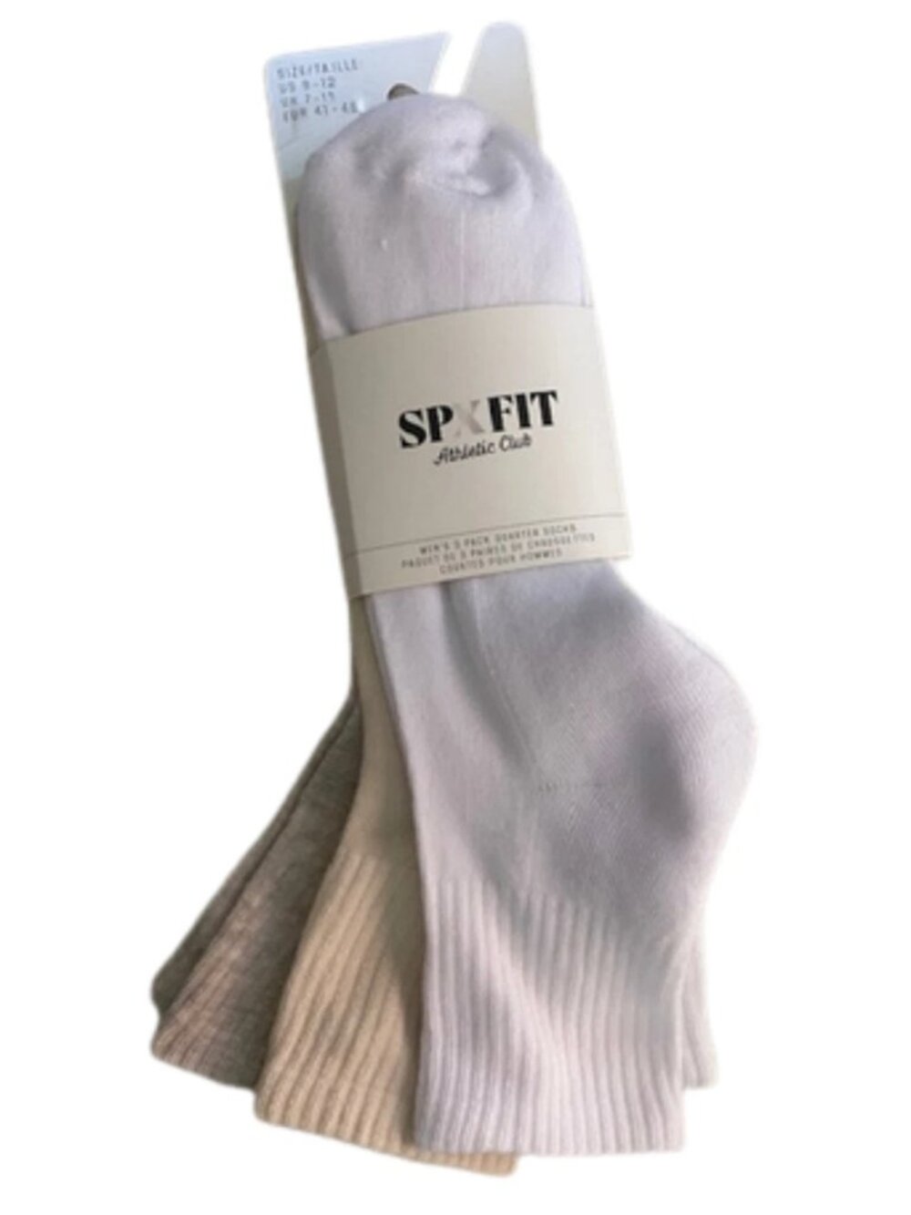 3 Pair Men's Quarter Socks Size 8-12, by SP X FIT Athletic Club